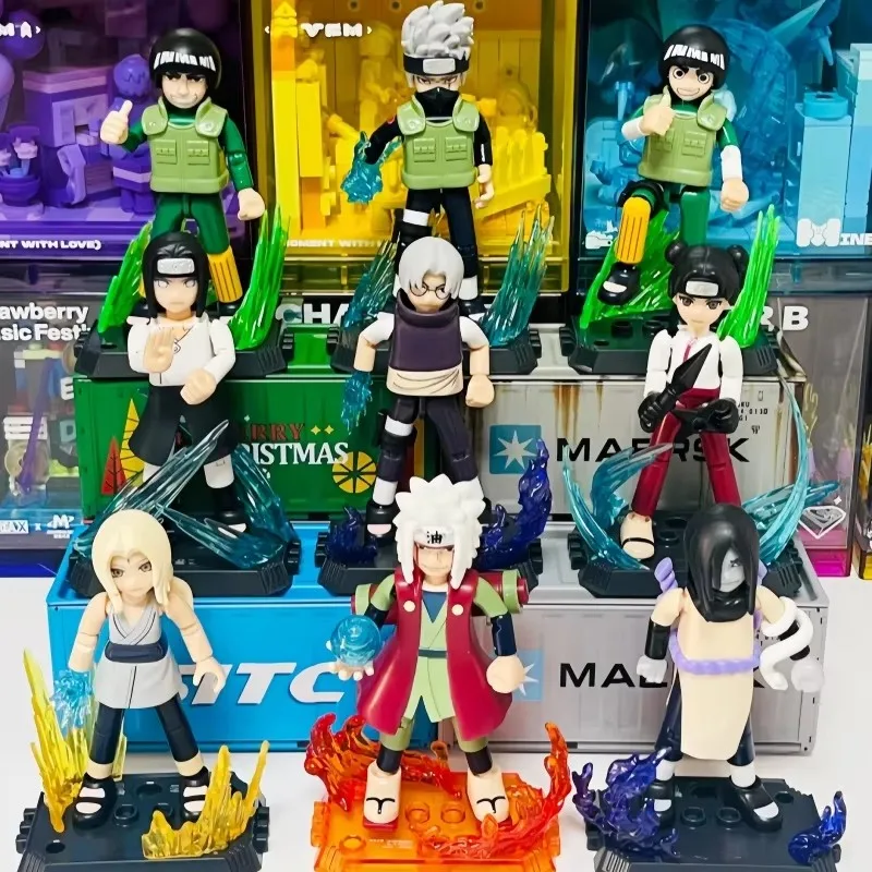 Bloks Group Naruto 02 Uzumaki Naruto Jiraiya Yakushi Kabuto Orochimaru Tsunade Might Guy Tenten Assembled Model Festiva Gift