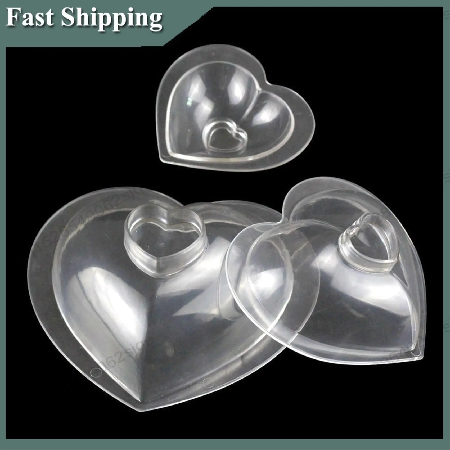 -ABKM 6 PCS DIY Chocolate Mold 3D Love Heart Mold Baking Candy Mould Cake Decorating Kitchen Baking Pastry Confectionery Tool