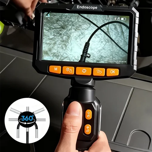 Boroscopio articulado 360 1080P 6,0mm 4,3 pulgadas Monitor LCD cámara de inspección Industrial con articulación bidireccional para automoción