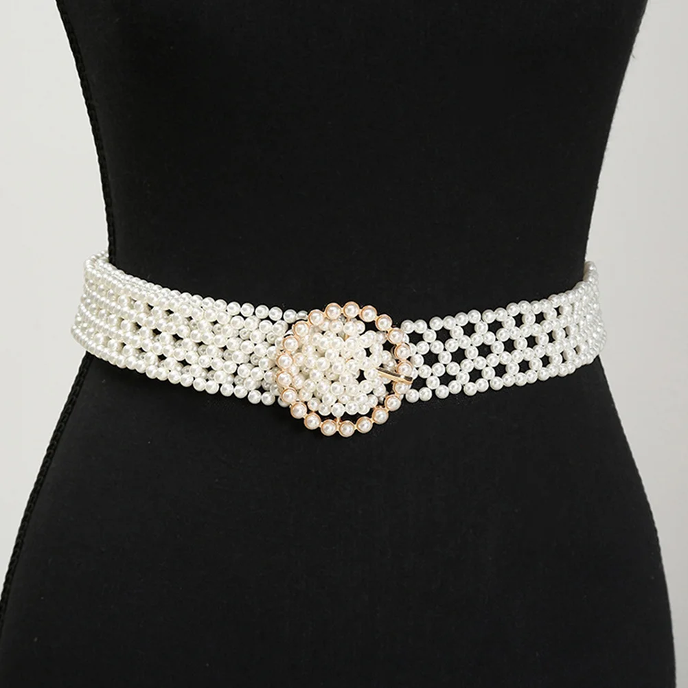 

Pearl Waist Decorative Fashion Women White Bride Creative Waistb Female Pearl Decor Elegant Waist Belt Accessories