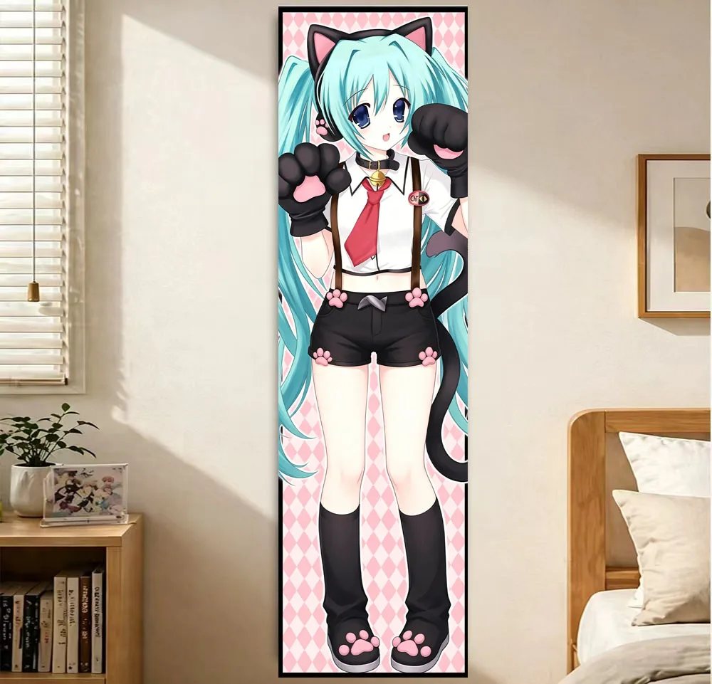 M-Mikus Cat Ears Kawaii Background Cloth Long Tapestry Suitable For Home Bedroom Dorm Wall Decoration Perfect Gift For Friend
