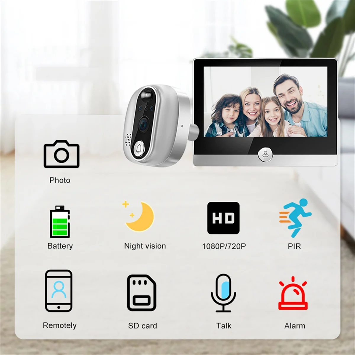 ATS-Tuya 1080P Wi-Fi дверной звонок камера для Google Alexa Smart Life беспроводной электронный дверной звонок PIR Motion