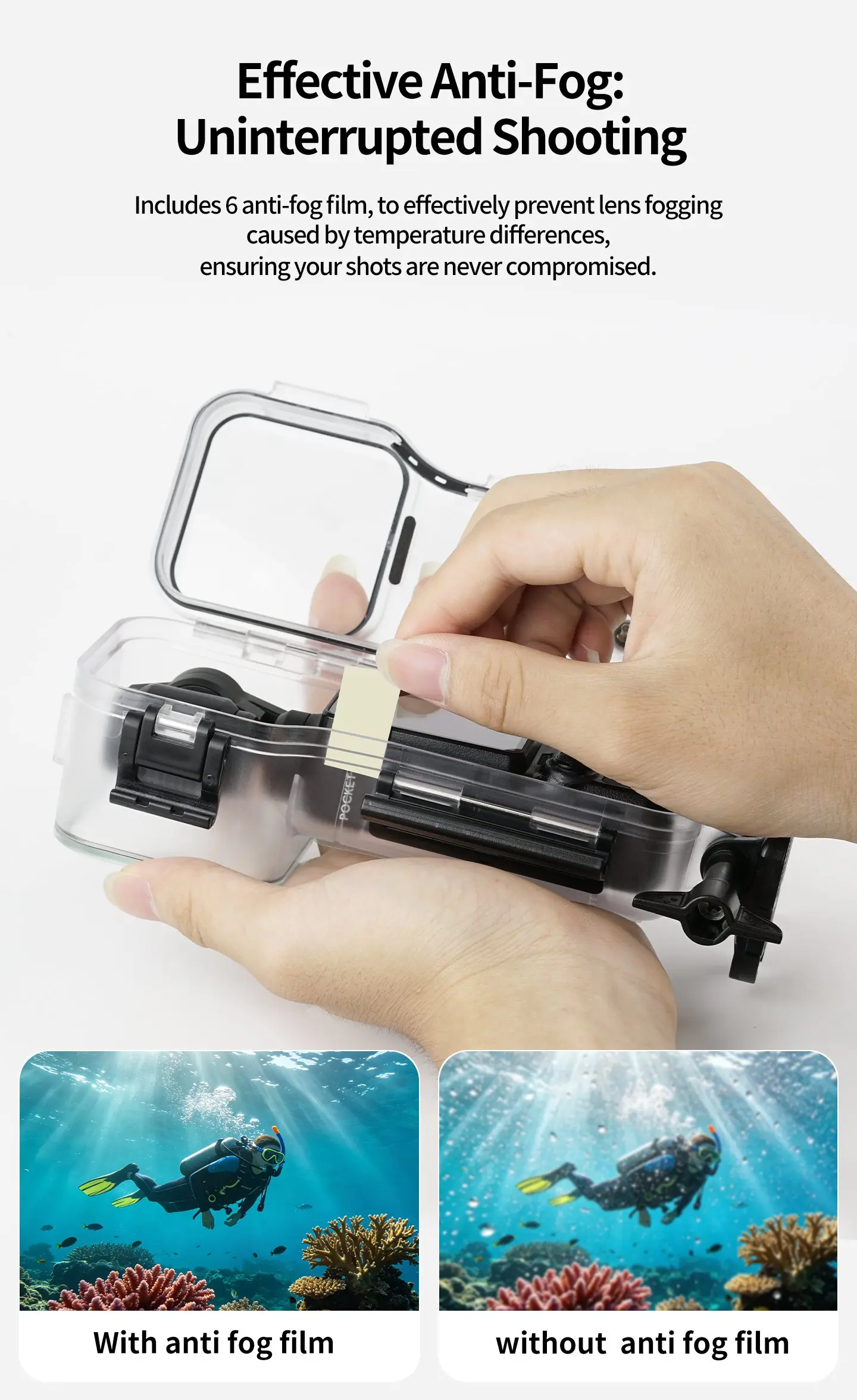 Für DJI Pocket 3 4 Gimbal-Kamera Wasserdichtes Gehäuse 50M Unterwasser-Tauchgehäuse Anti-Meerwasser-Korrosions-Schutz Kaltschuh-Erweiterungshalterung – Detail 10