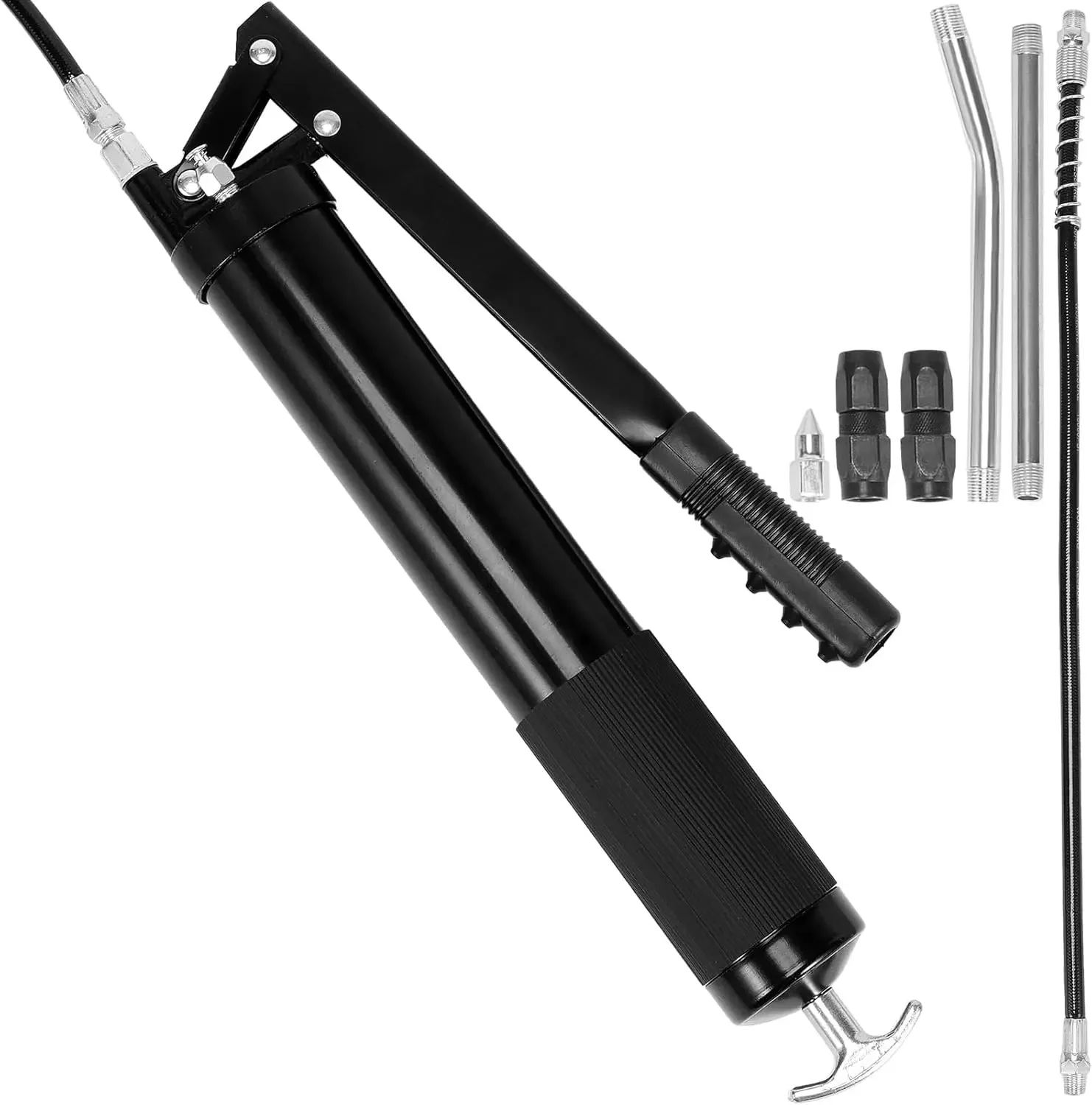 

Grease Gun Kit with a Maximum Pressure of 10000 PSI, 20 OZ / 600 CC, Durable Lever Action. Includes 18.5'' Flexible Hose