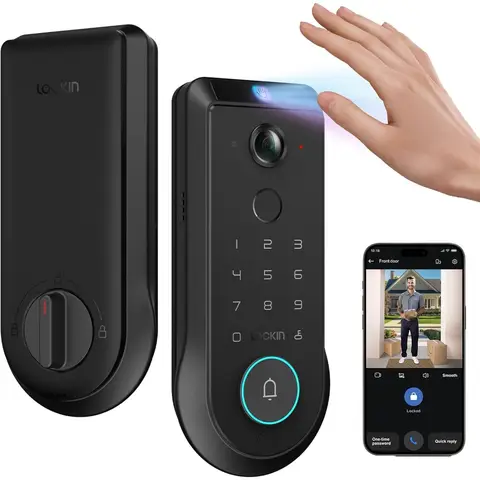Veno Pro Palm Vein Video Smart Lock with 2K 180° Camera, Fingerprint Recognition, AI Motion Detection, IP65 Weatherproof, Remot