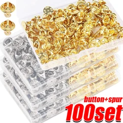 100set Metal Nail Butterfly Clasp DIY Badge Holder Clutch Brooch Tie Tack Pin Locking Lapel Base Making Supply Craft Findings