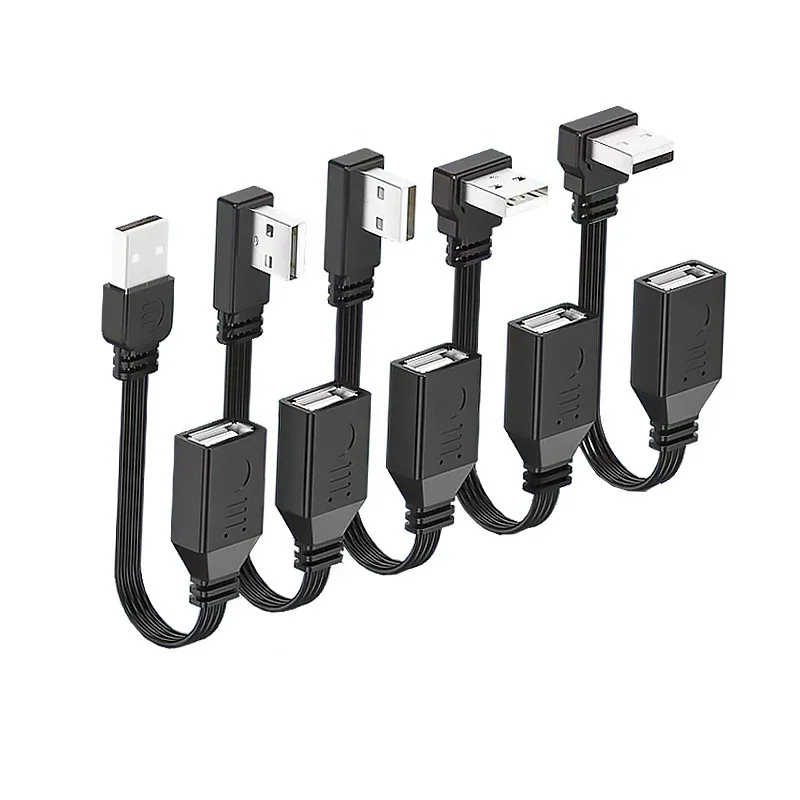 USB A Male To Female 90 Angled Extension Flat Short Cable USB2.0 Male To Female Right Left Down Up Cable Cord