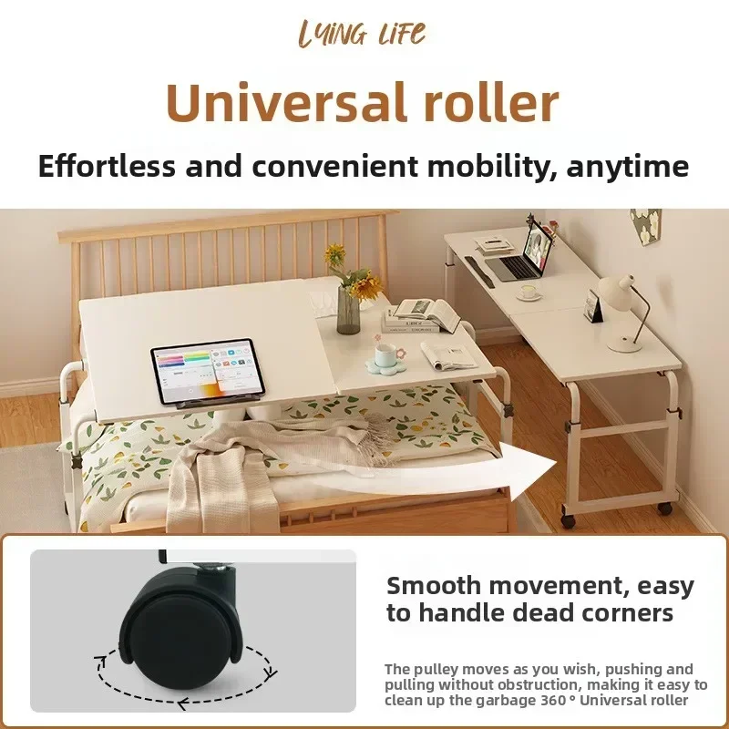 Household Goods Bedside Table Movable Lifting Table Computer Table Desk Against Wall Long Strip Desk Cross Bed Table