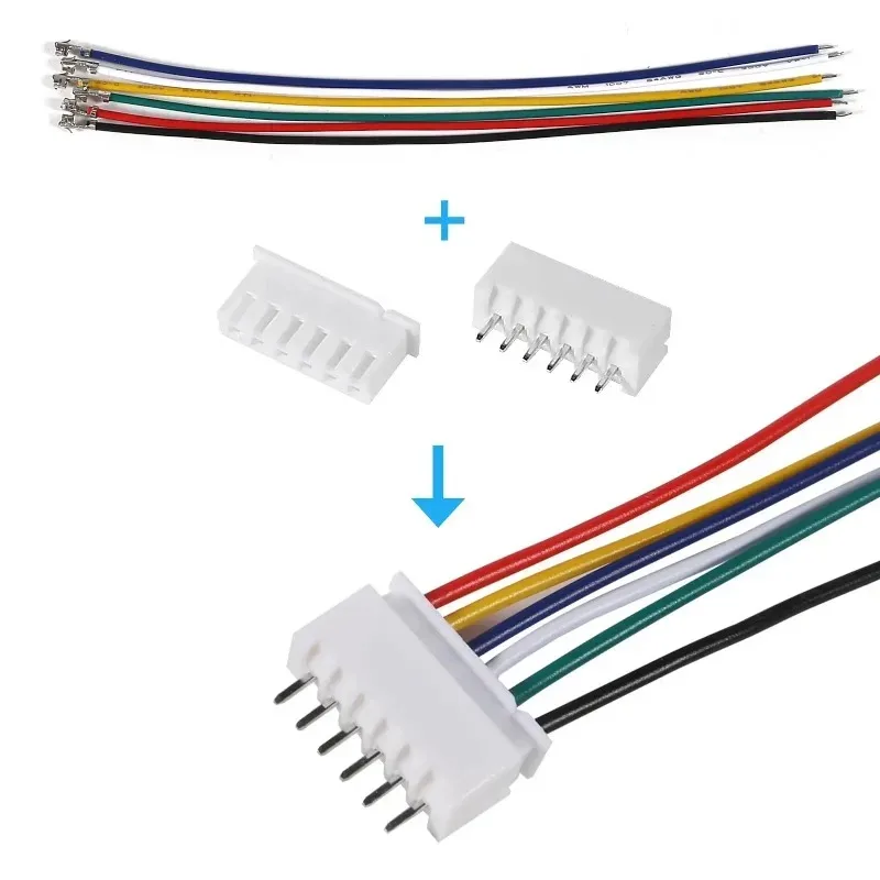 JST-XH 2.54mm Connector Socket Kit with Pre-Crimped Pre-compression Silicone Cable Kit Compatible Crimp Cable Terminal Wire Kit