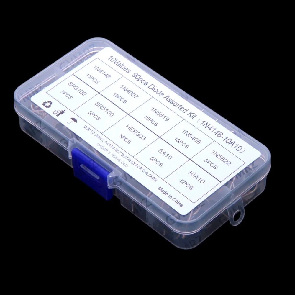 10Values 1N4007 1N5819 1N5408 1N5822 SR3100 Schottky 10A10 rectifier fast recovery diode 1N4148 10A10