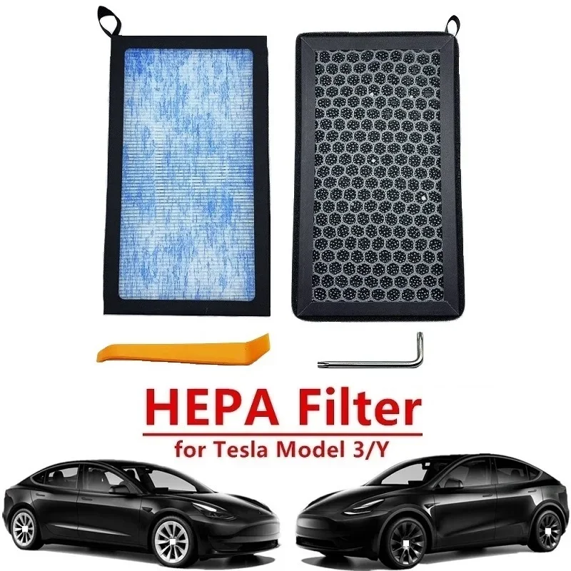 Hàng Mới Về Lọc Than Hoạt Tính Lọc Phù Hợp Với Mẫu Tesla Model 3/Y HEPA Lọc Không Khí Lạnh Thay Thế Bộ