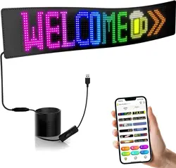 Segnale Led programmabile, animazioni e testo a scorrimento Led Car Sign, pannello a matrice Led flessibile di controllo APP Bluetooth, segno Led personalizzato