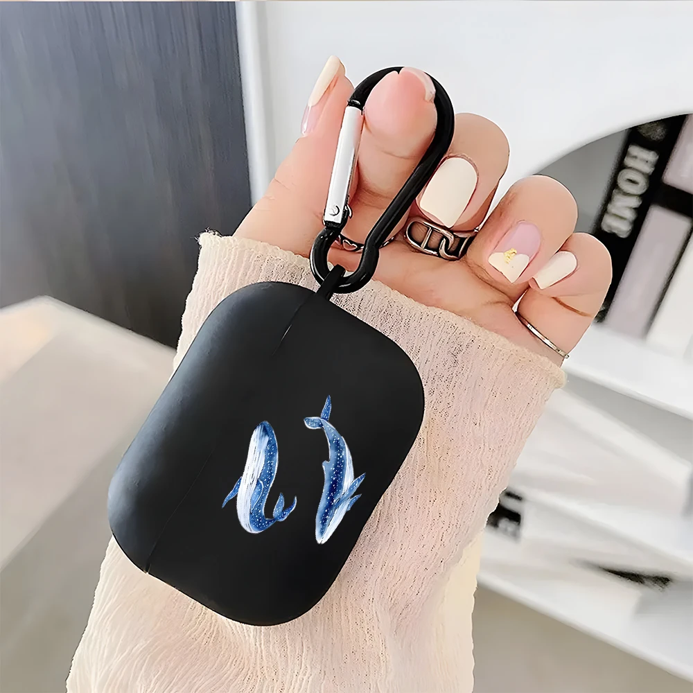 

Whale Shark Pattern Silicone Tpu Earphone Case For AirPods 4/3/2/1 Earbuds Case For AirPods Pro3/Pro2/Pro Shockproof Soft Cover
