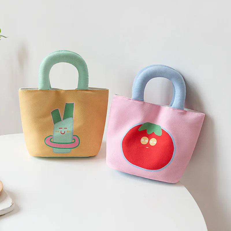 

Cute Women's Handbag 2023 New Candy Color Cartoon Tomato Onion Print Tote Bags Fashion Designer Hand Bags Female