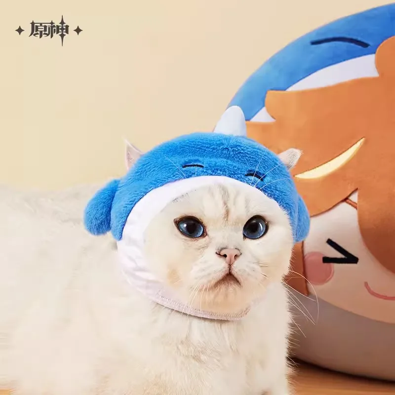 

[Genuine] Game Genshin Impact Teyvat Zoo Plush Pet Helmet Anime Cosplay Diy Cat Hat Wriothesley Miko Xiao Childe Cute Headgear