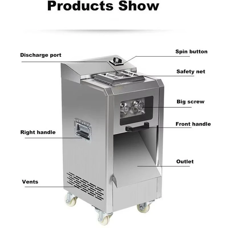 Commercial Fully Automatic Detachable Stainless Steel Meat Slicing Machine, Meat Cutter for Slicing and Shredding