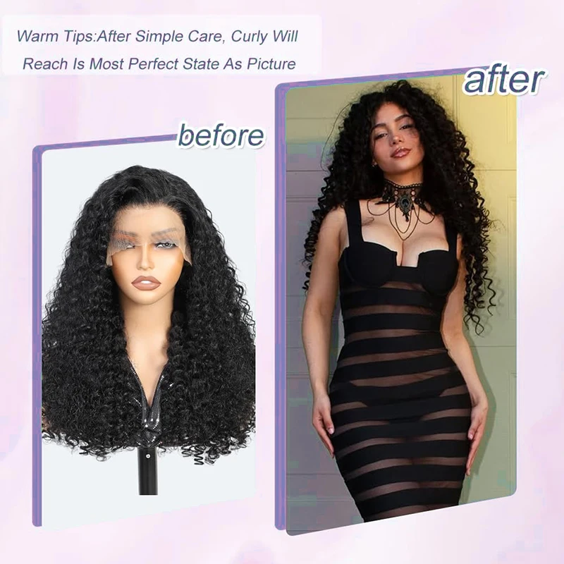 100% شعر بشري لعذراء 13x4 الدانتيل شعر مستعار أمامي شعر الإنسان شعر مستعار مجعد قبل قطعها الباروكات للنساء مع شعري طبيعي الرطب والمموج