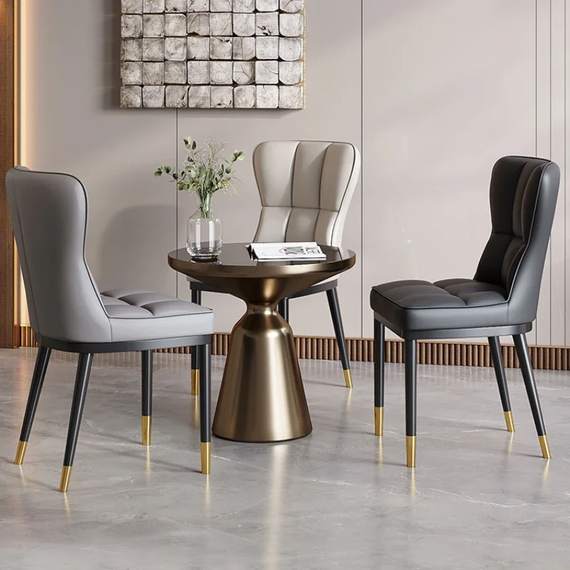 كرسي طعام مريح بأرجل ذهبية مصنوع من الجلد المعدني والمطبخ الإيطالي للتخييم وتناول الطعام كرسي مكتب أثاث غرفة Sillas Comedor