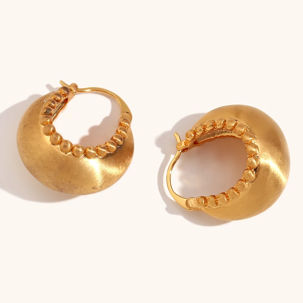 La.Muses Lovely Basket Boat Trendy Women\'s Hoop Earrings 2023 Creative Design Stainless Steel Jewelry And Accessories For Woman
