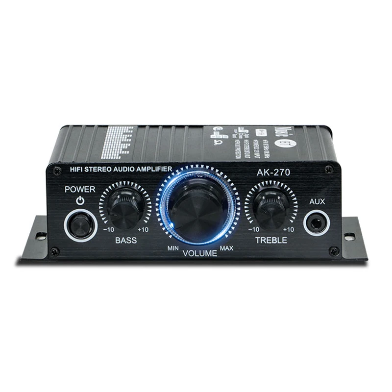 AK-270 HIFI Amplifier Channel 2.0 Stereo Audio Sound Amp Bass Trebl for Home Theater Sound System