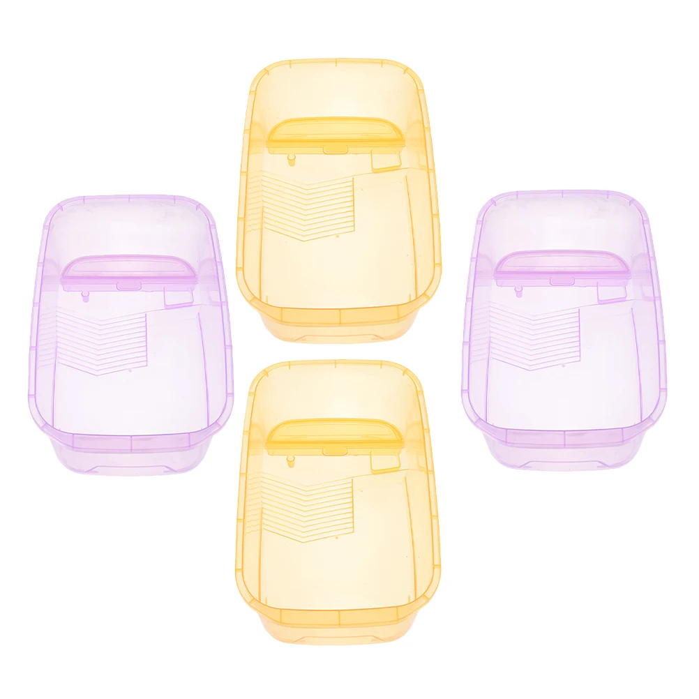

4pcs Turtle Tank Plastic Habitat Aquarium Multi Function Feeding Container Breeding Compact Lightweight Non Slip