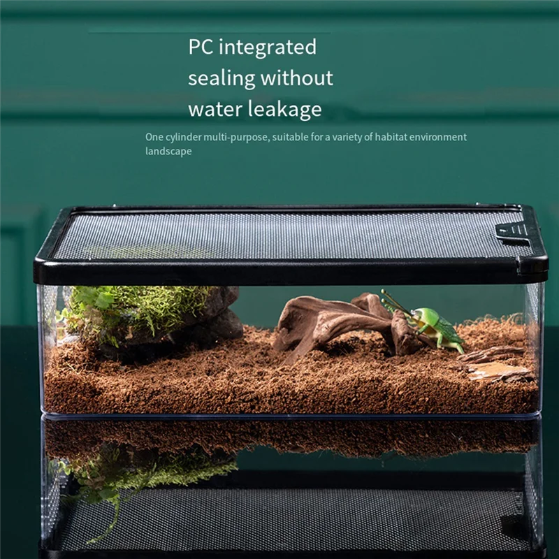 

ALIM-Transparent Reptile Feeding Box Amphibian Insect Reptile Breeding Box Ventilation Hatching Container Reptile Breedingbox