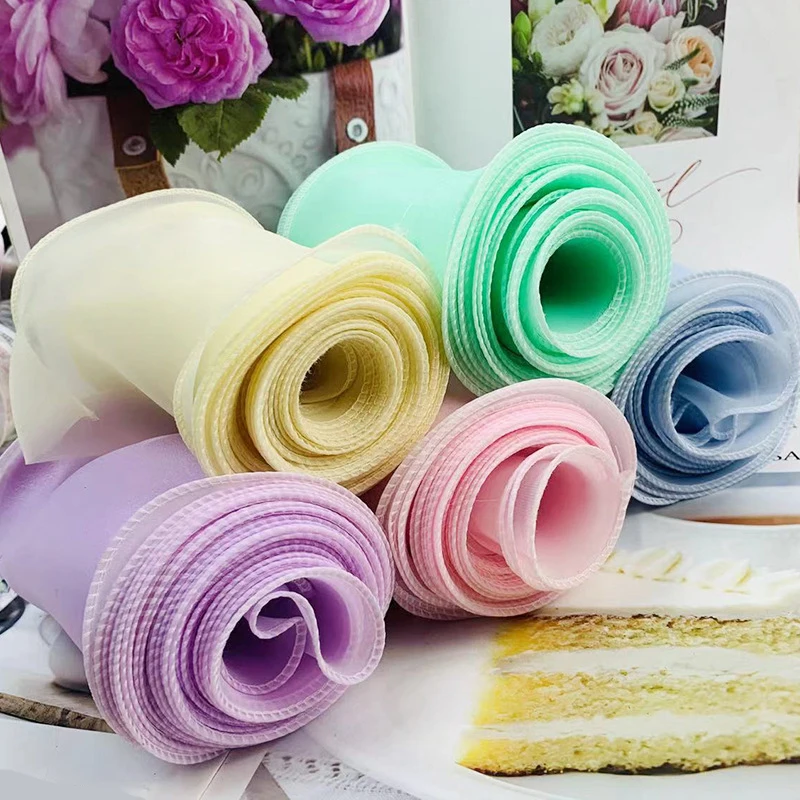 12CM 10Yards Lock Edge Yarn Organza Single Color Ribbon Hair Bows DIY Crafts Handmade Accessories Clothing Shoe Hat Material