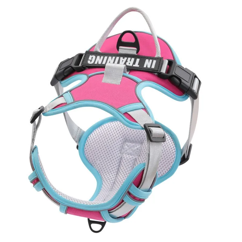 Reflective Nylon Dog Harness Vest Breathable Adjustable Pet Vest_voghion.com