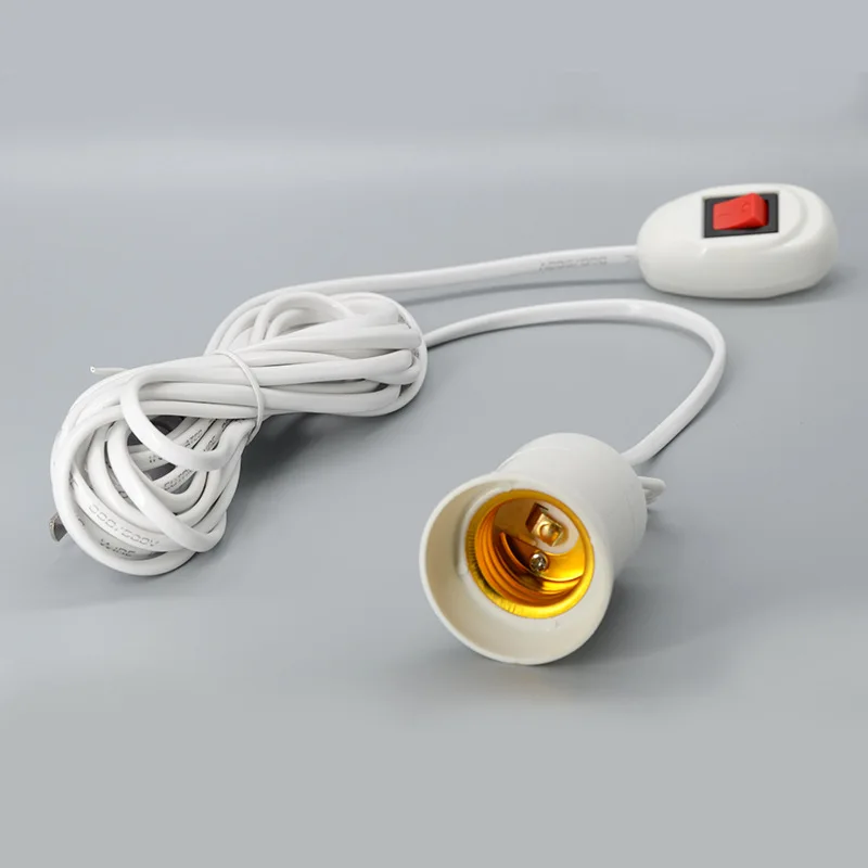 

E27 Screw Lamp 3/5/8/10m Lamp Bases Universal With Switch Led Bulb Socket Adapter Holder Accessories Tools Two Plugs Suspension