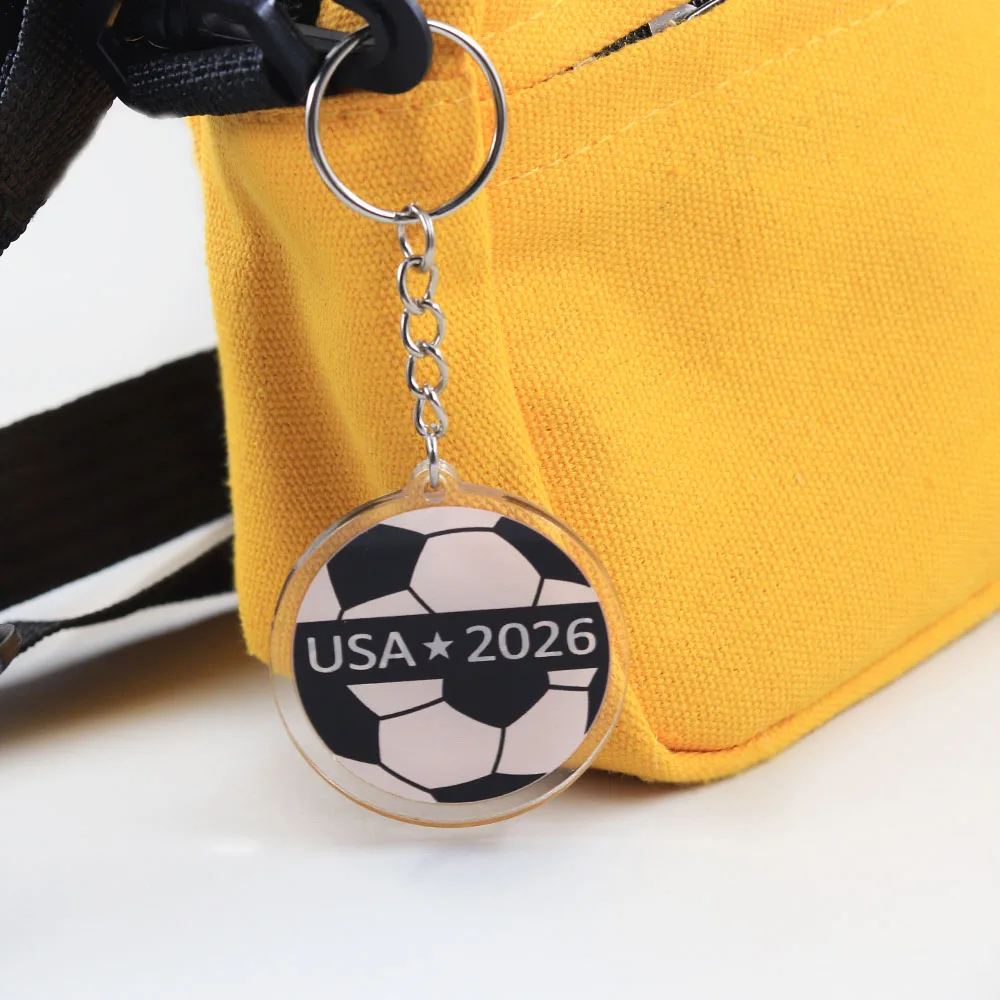 USA-Flagge Fußballspieler Acryl-Schlüsselanhänger USA 2026 Fußballstar Silhouette Schlüsselring Sportfan-Souvenir Taschenanhänger Schmuck Geschenk – Detail 15