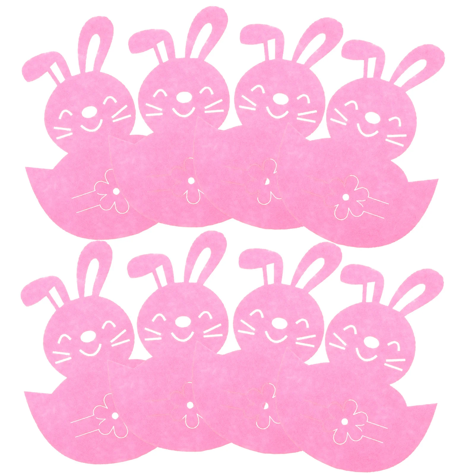 

8 Pcs Rabbit Cutlery Bag Bunny Decorations Fork Pouch Soft Holder Tableware Pink