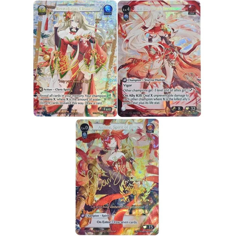

Promotional Cards Grand Archive TCG Anime Collection Card Revitalizing Cleanse Lu Bu Refractive Colorful Flash Card Child Gifts