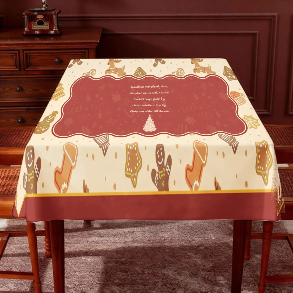 VIKAMA Vintage Botanical Art Nouveau Floral Print Tablecloth, Rectangle Dining Table Cover