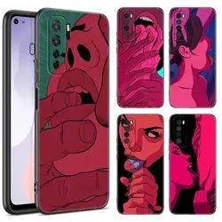 Hot Girls Sexy Twerk Black Silicone Phone Case For Huawei Nova 11 12 Ultra 9 10 SE Pro 11E 11i 12i Y70 + Y60 Y61 Y71 Y72 Y90 Y91