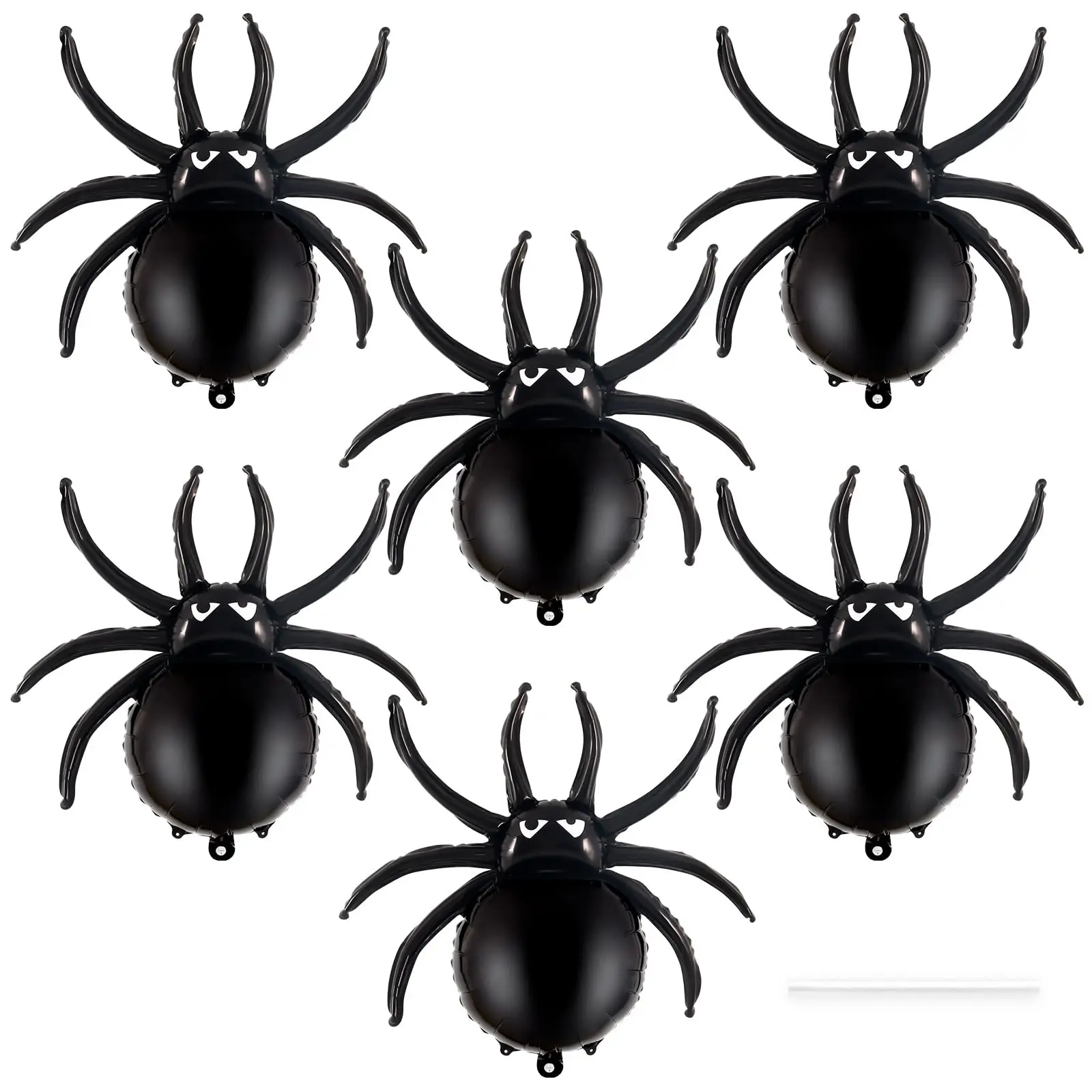 6 Stück 32 Zoll Schwarze Spinnen Aluminiumfolie Mylar-Ballons Halloween-Party Geburtstag Geisterhaus Geister Dekorationszubehör