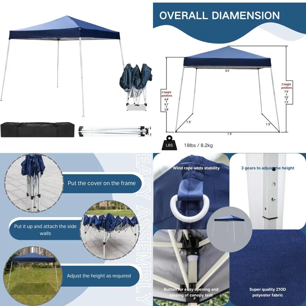 

Водонепроницаемая палатка-альтанка с защитой от ультрафиолета 7,8x7,8 дюйма для вечеринок на открытом воздухе с наклонными ножками для коммерческого использования