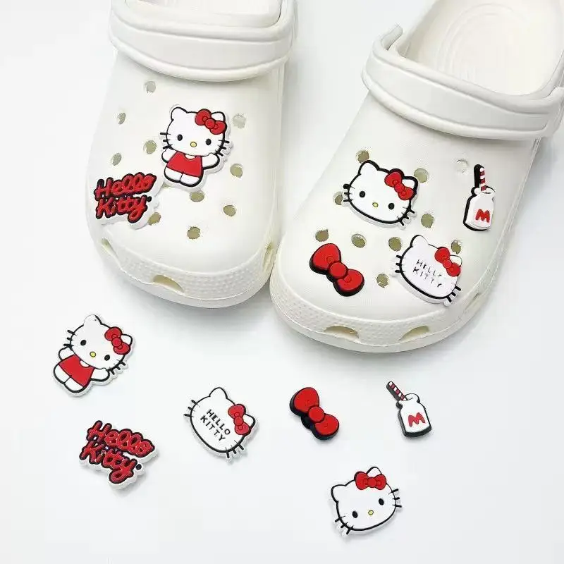 6-50PCS Hello, KT Cat! Shoe Charms For Sandals,Shoe Decoration Accessories Shoe Pins Great Gift For Men Wom