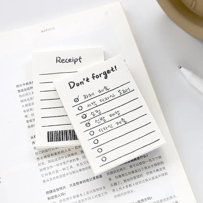 50 Sheets Minimalist Line Sticky Notes Book, Creative Cute Non-Adhesive Planner, Mini Journal Notepad, Non-Sticky Memo Paper