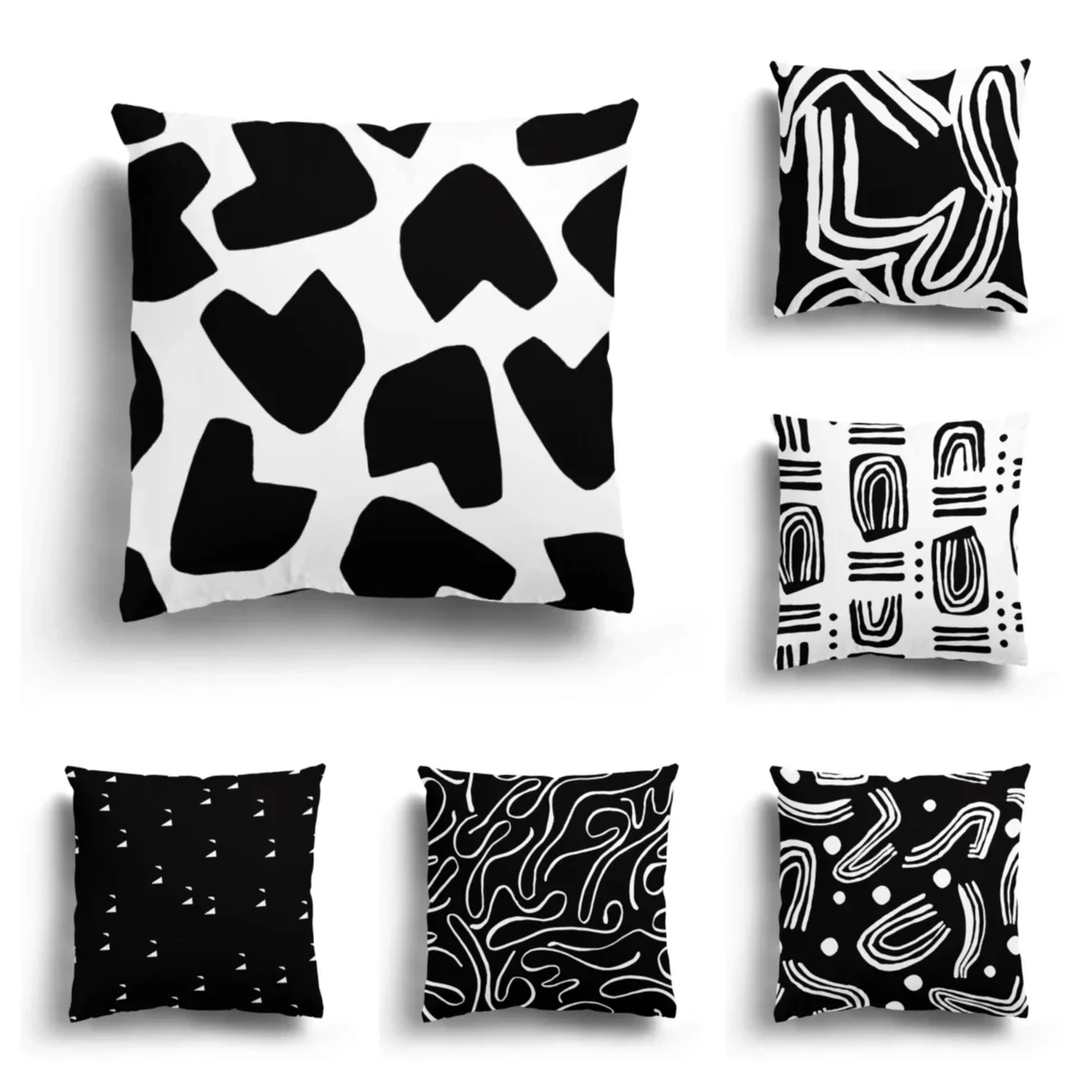 

comfortableBedroomModern Home Living Room Decoration Pillowcase Sofa Nordic Autumn Black White Simple CustomizableLittle Fresh