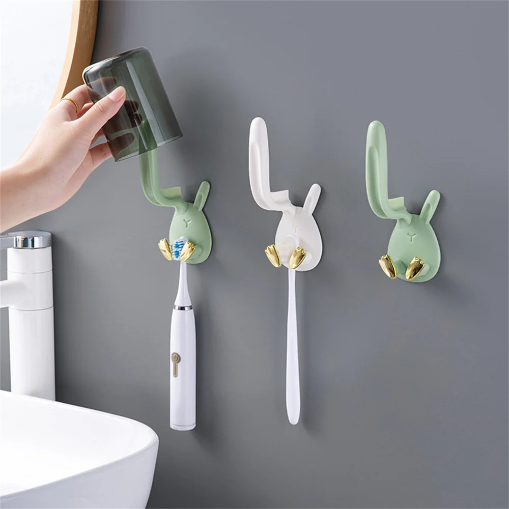 Toothbrush Holder Perforation-free Bathroom Accessories Kids Toothbrush Holder Tooth Brush Drying Rack Without Cup Stand Rack