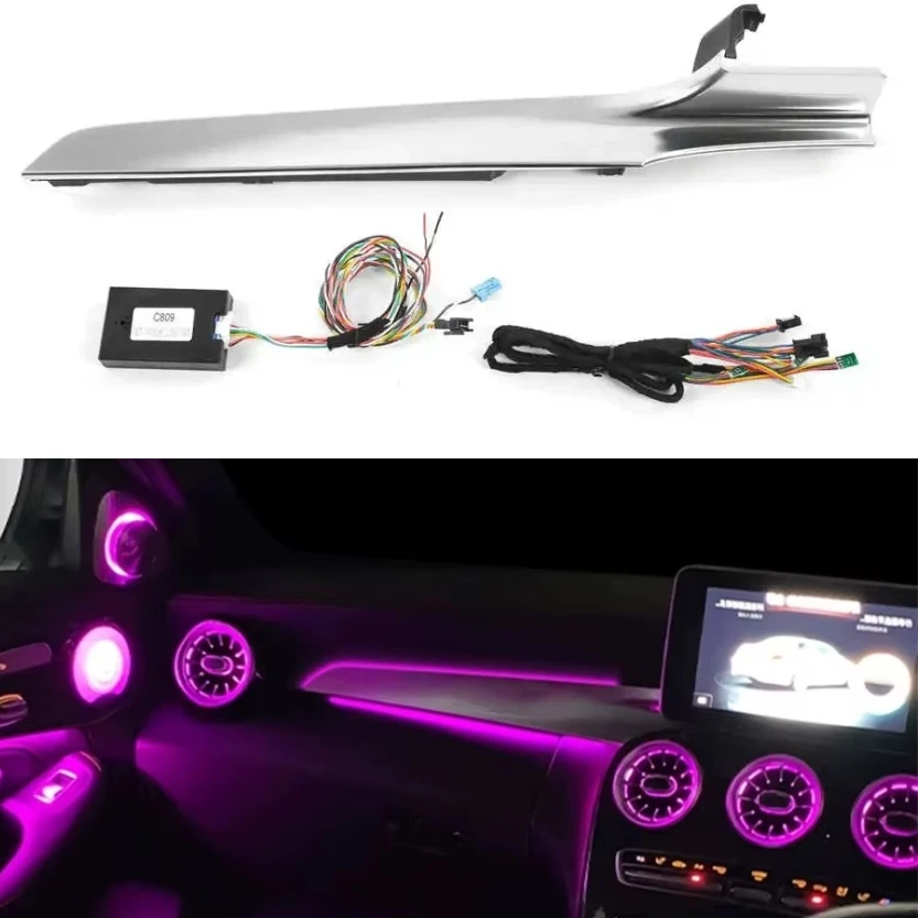 

for AMG logo 3/64 colors The driver's seat is on the left W205/X253 C/GLC Class for Mercedes-Benz for MB co-pilot neon light LED
