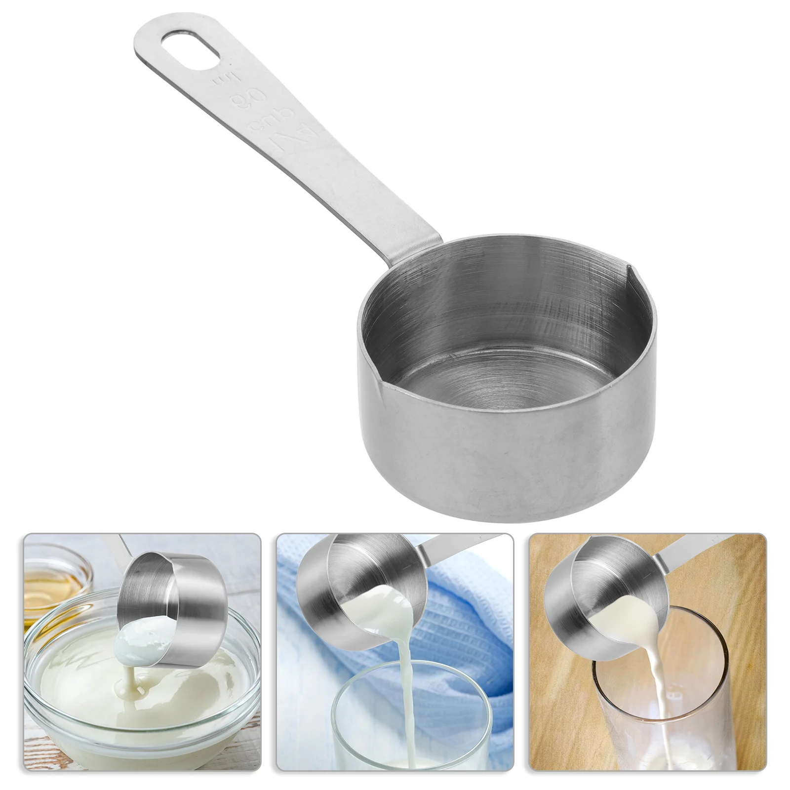 

1pc Stainless Steel Sauce Spoon Mini Soup Spoon For Cooking Tool Kitchen Measuring Milk Heating Butter Warmer Coffee