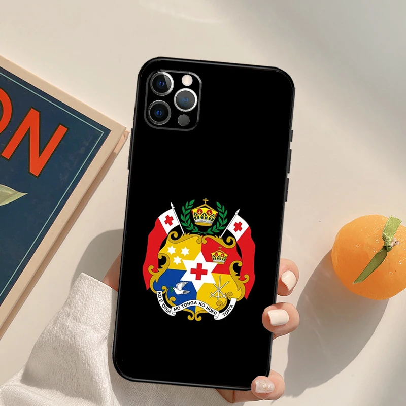 Tongan Coat of Arms Tonga Cover Case For iPhone 16 15 14 13 12 11 Pro Max XS XR X 12 13 Mini 16 15 Plus Fundas