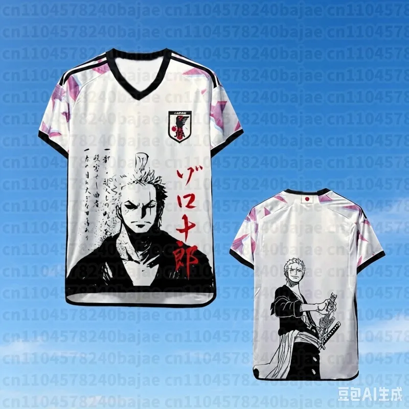 Image of FamilyMatching Neuestes Anime One Piece Japanisches Fußballtrikot, Zoro Fan Edition, Spezielle Edition Atmungsaktives Trikot T-Shirt
