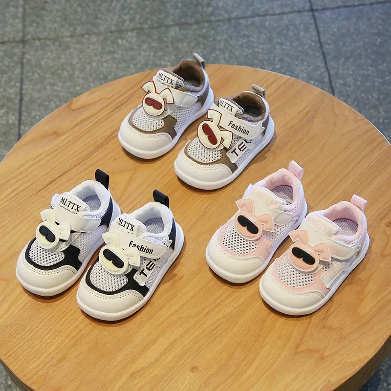 Fashion Sports Shoes Baby Soft Bottom Small White Walking Shoes Spring and Summer New Breathable Hollow Baby Mesh Shoes