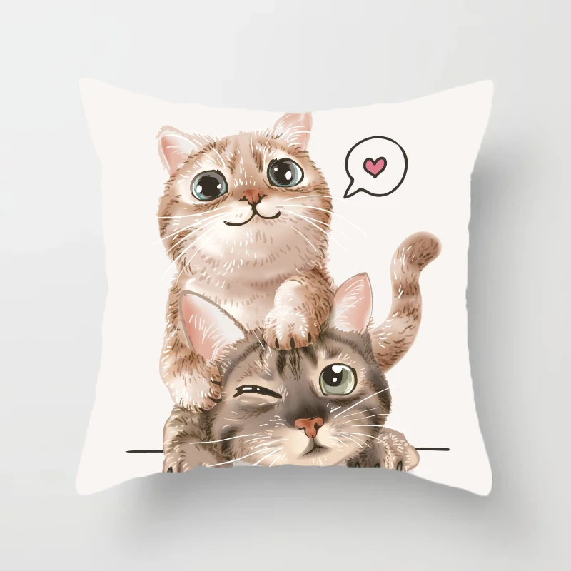 غطاء وسادة كرتوني لطيف، وسادة أريكة غرفة المعيشة