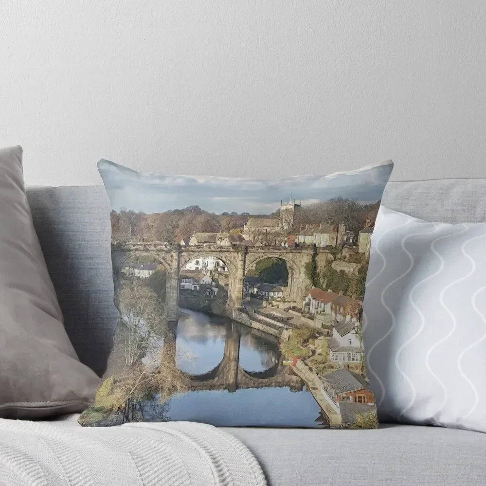 

Knaresborough Viaduct, North Yorkshire England landscape art Throw Pillow Cushion Cover For Sofa covers for pillows pillow