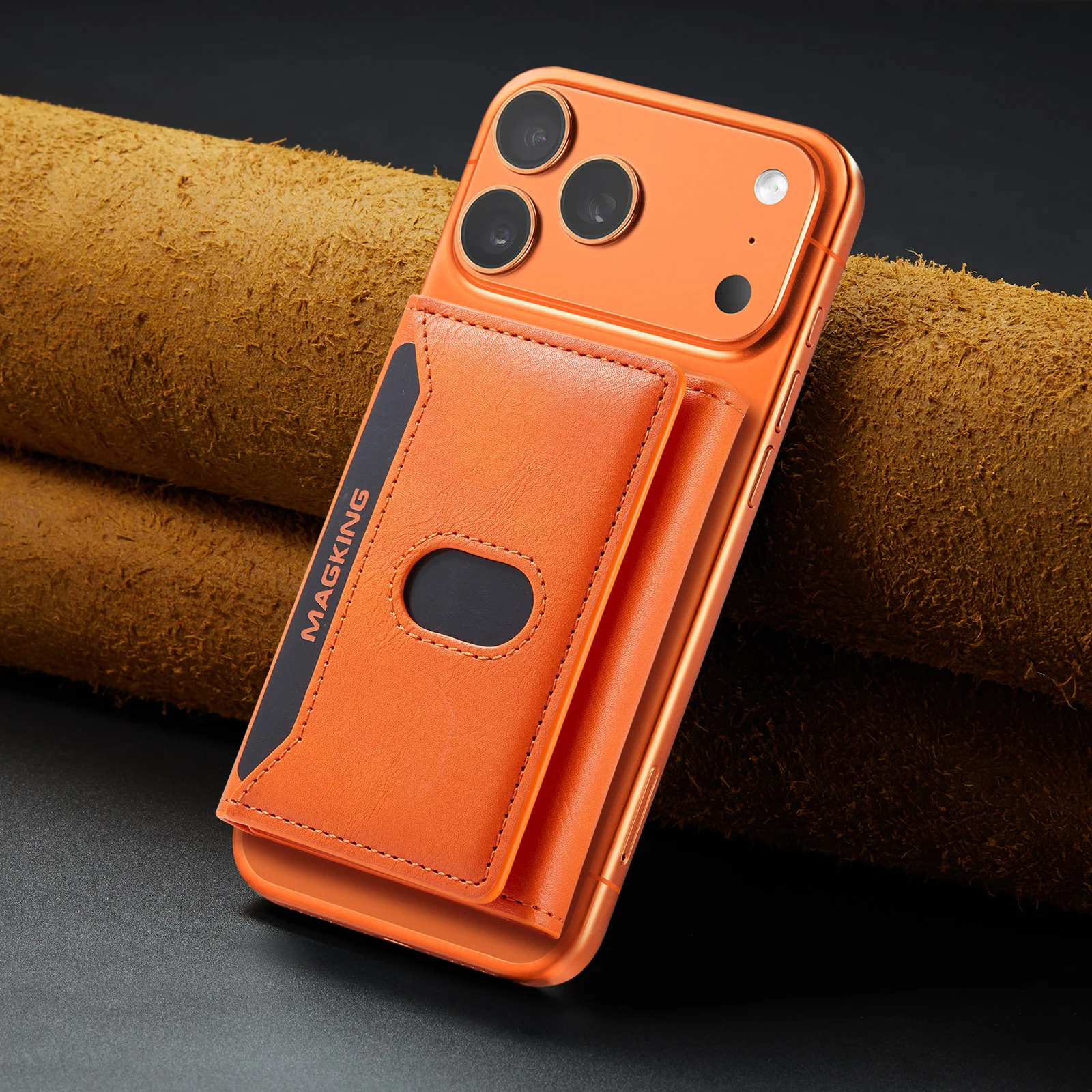 Strong Magnetic Back Leather Credit Card Holder for Men RFID Pocket Size Shockproof Business Luxury Portable Cards Bag Box