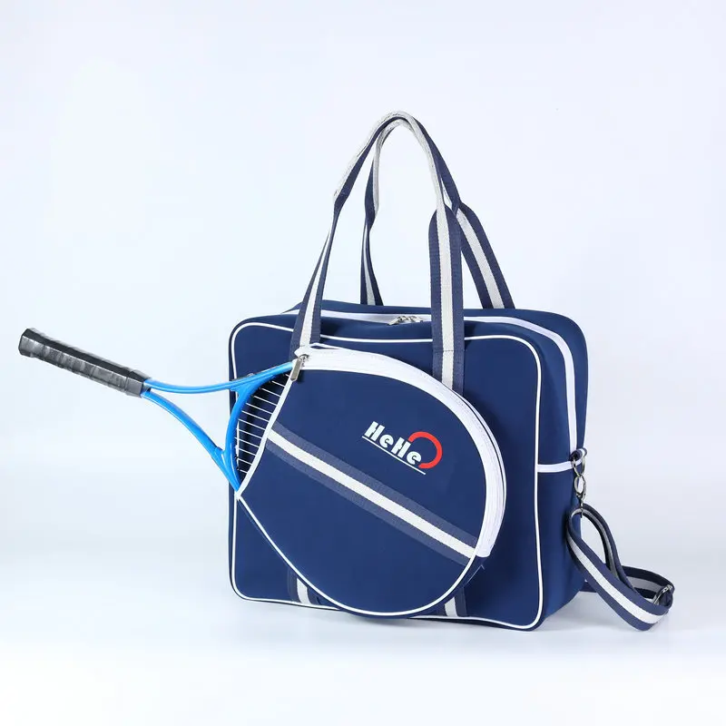 New high-capacity diving fabric tennis bag, blue one shoulder badminton bag, sports storage handbag