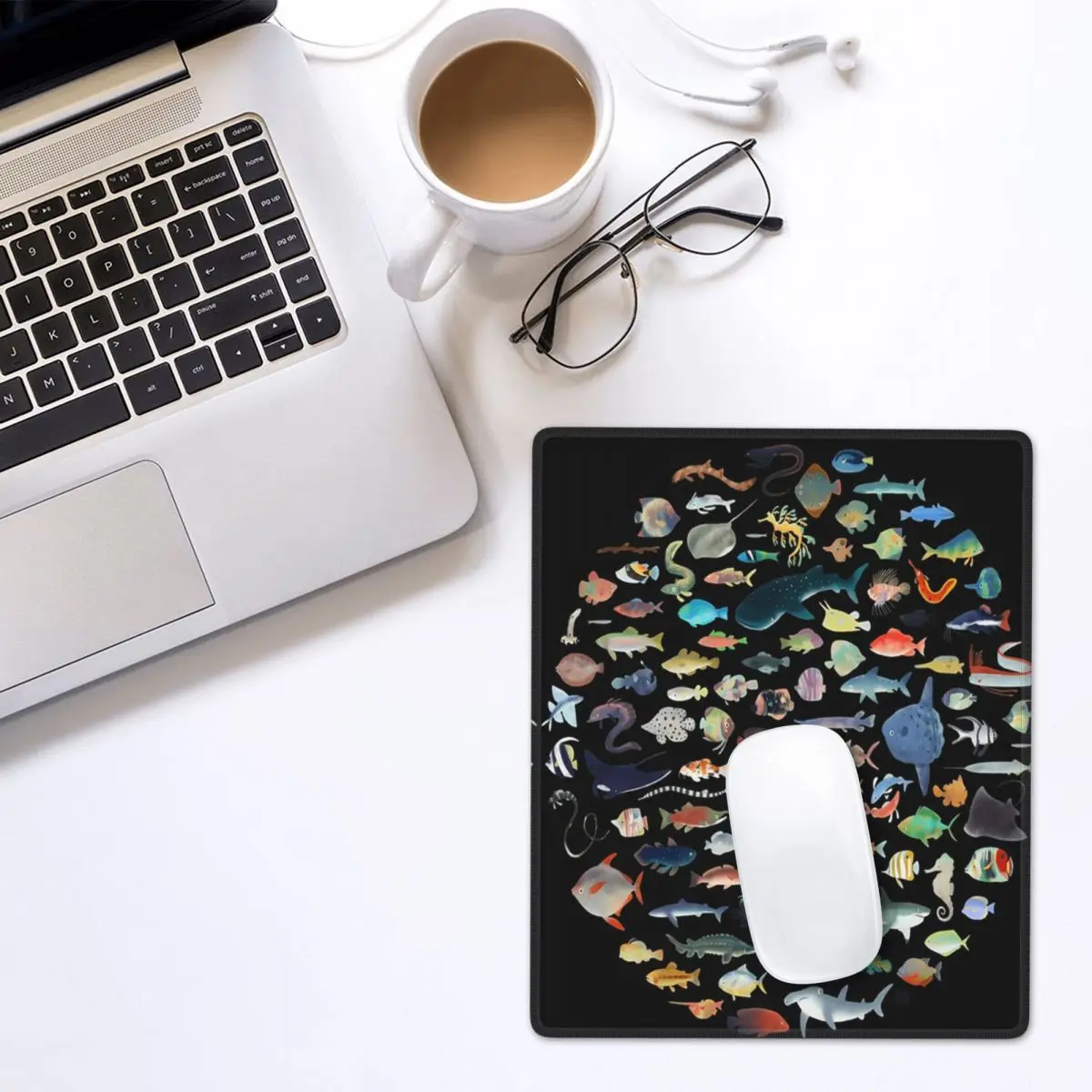 One Hundred Fish Ocean Life Scuba Diving Mouse Pad Gamer PC Laptop Mats Keyboard Computer Gaming Office Accessories Desk Mat